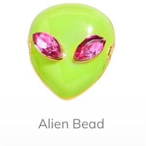 Bauble Bar Alien Bead Green with Pink Accents Charm